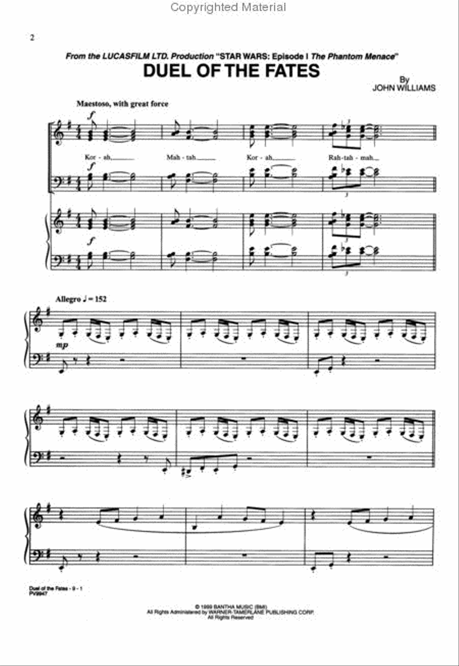Duel of the Fates (from Star Wars: Episode I The Phantom Menace) Piano Solo scores gallery preview page 2