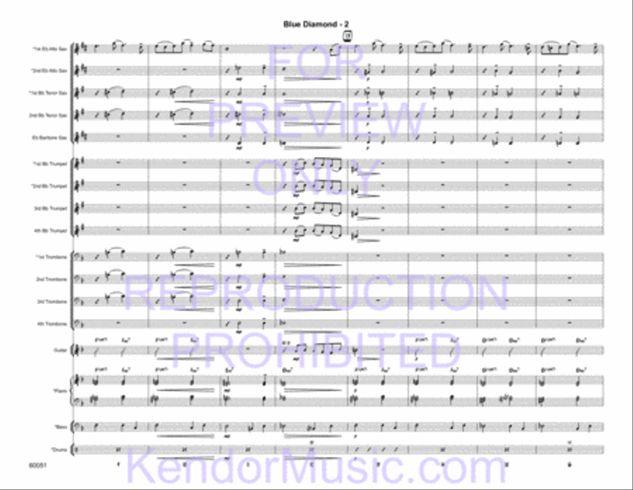 Blue Diamond (Full Score) Jazz Ensemble scores gallery preview page 4