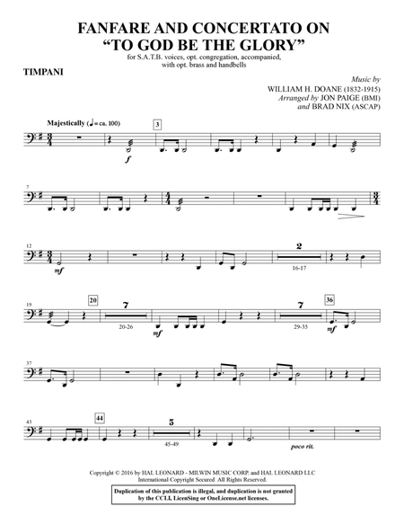Fanfare and Concertato on "To God Be the Glory" - Timpani