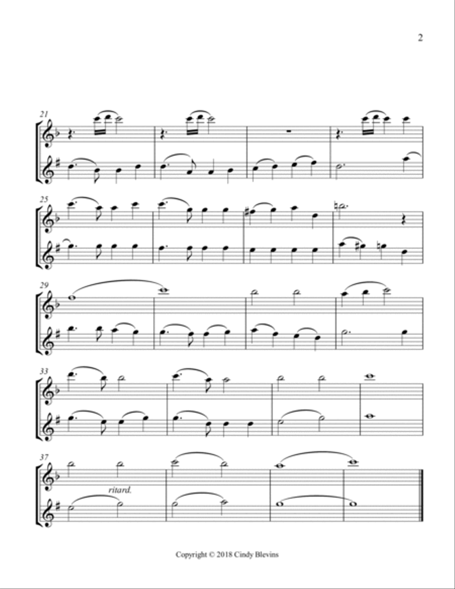 America, the Beautiful, for Flute and Clarinet Woodwind Duet scores gallery preview page 3