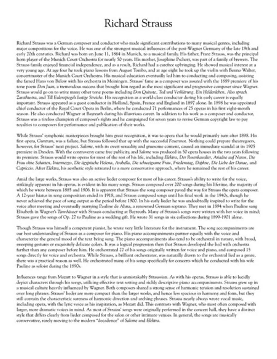 Richard Strauss: 40 Songs Medium Voice scores gallery preview page 3