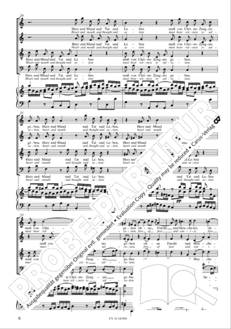 Heart and mouth and thought and action (Herz und Mund und Tat und Leben) 4-Part scores gallery preview page 7