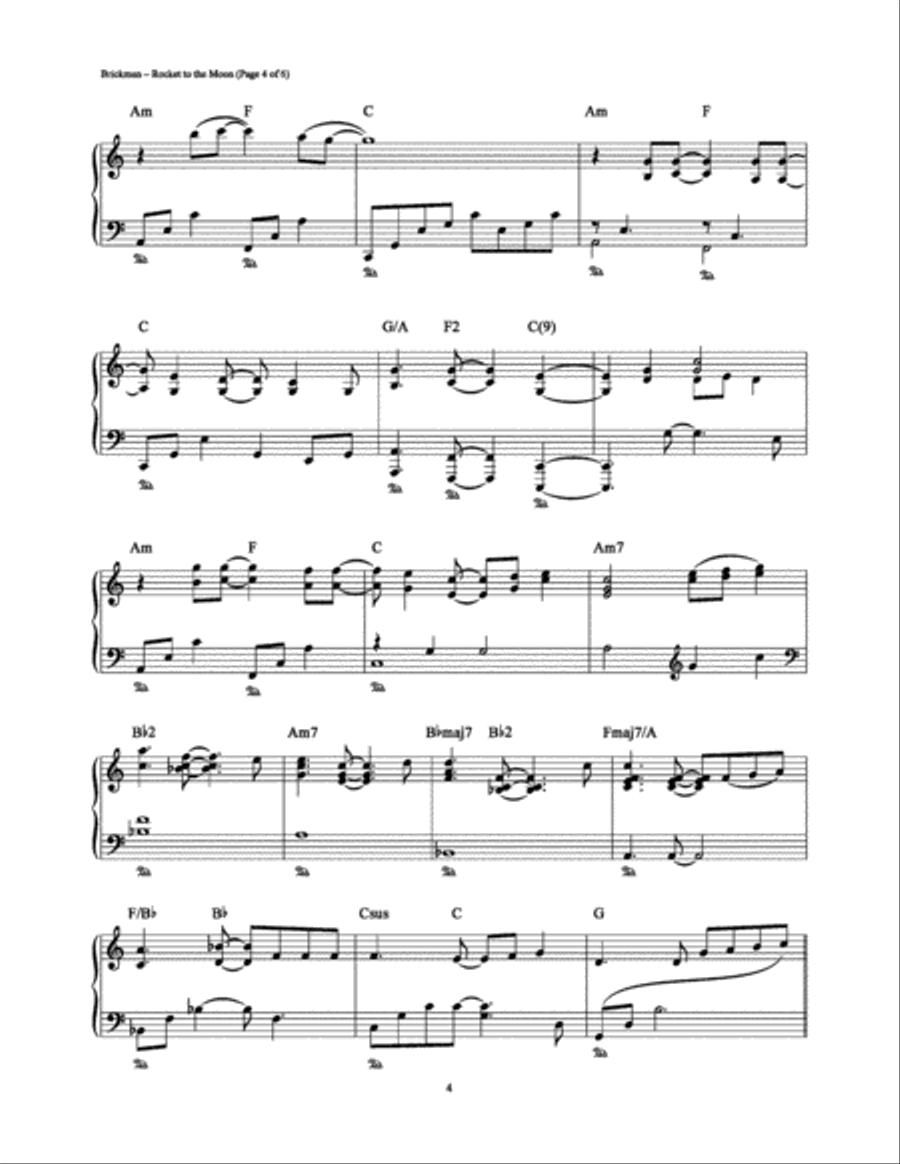 Rocket to the Moon Piano Solo scores gallery preview page 4