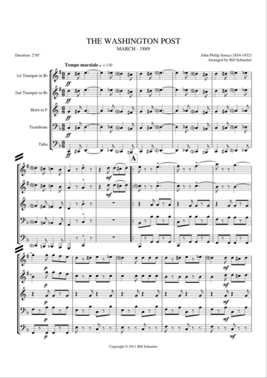 Washington Post Washington Post Brass Quintet scores gallery preview page 2