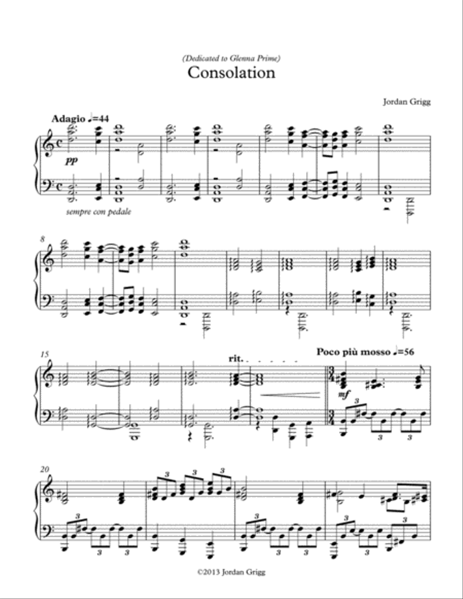 Consolation Piano Solo scores gallery preview page 1