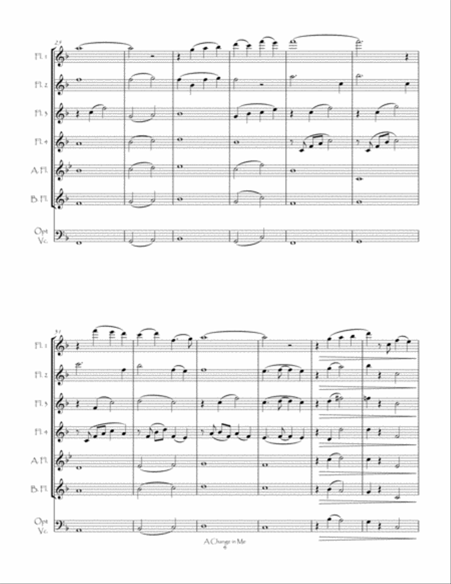 A Change In Me Flute Choir scores gallery preview page 6