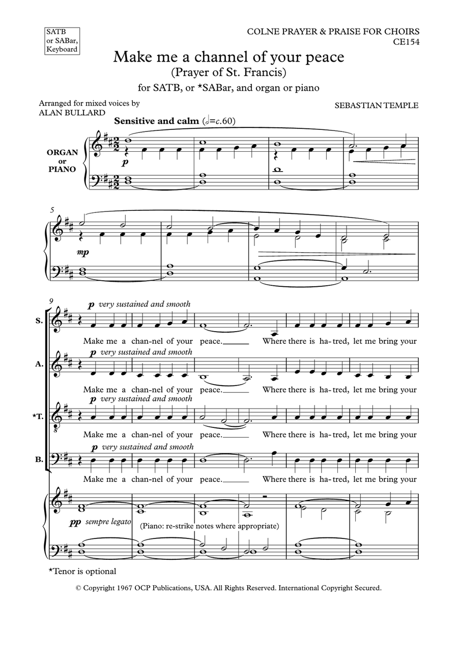 Make Me A Channel Of Your Peace (prayer Of St. Francis) 4-Part scores gallery preview page 3
