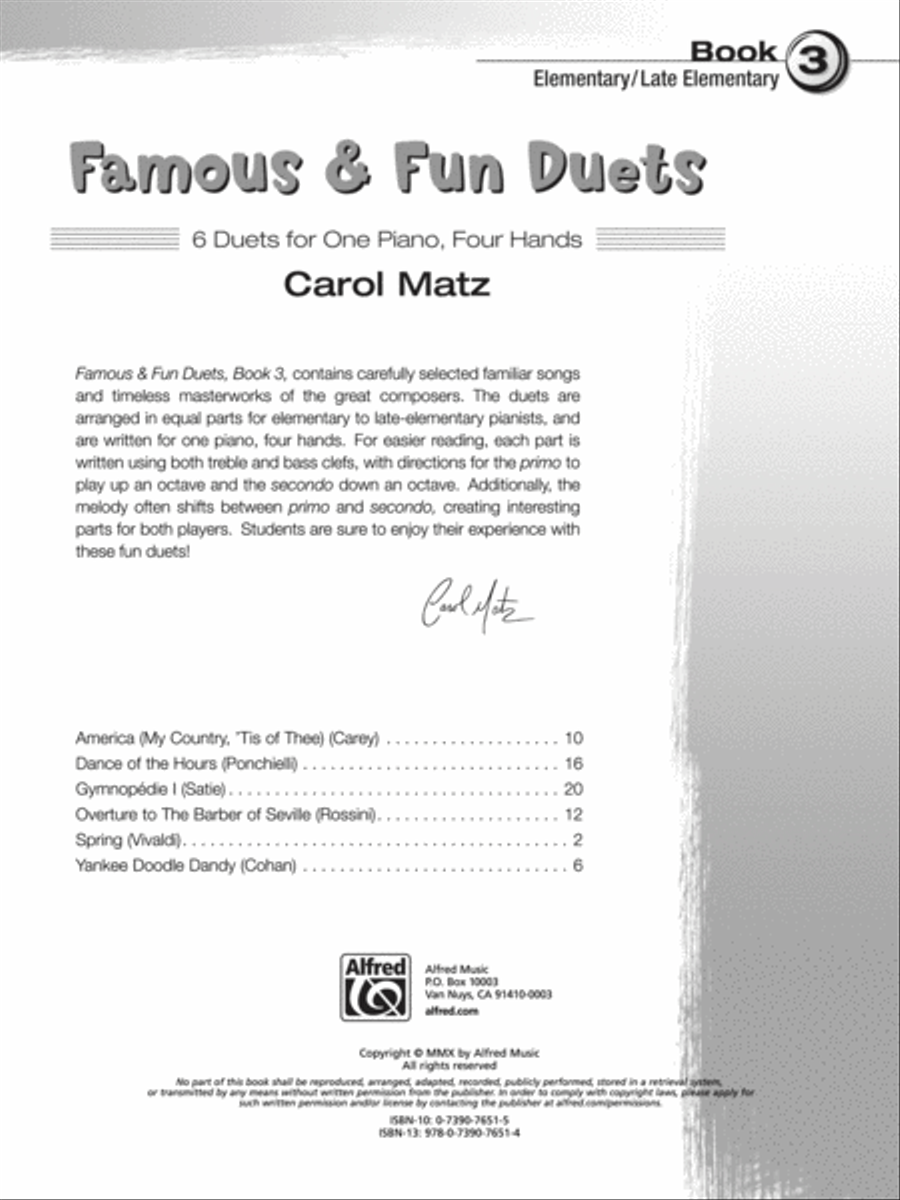 Famous & Fun Duets, Book 3