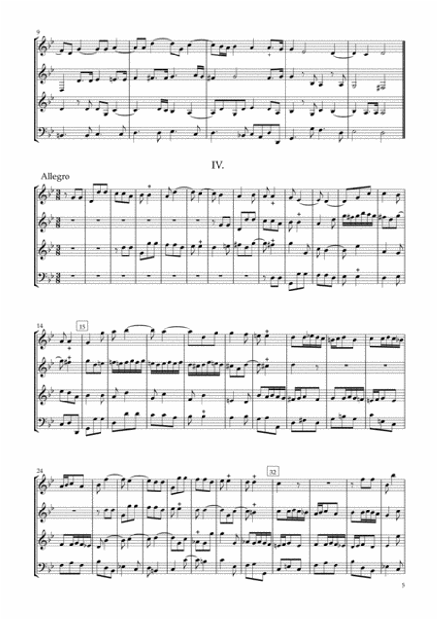 Sonata Op.34-1 for Clarinet Quartet Clarinet Quartet scores gallery preview page 5