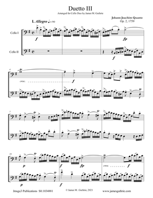 Quantz: Duetto Op. 2 No. 3 for Cello Duo