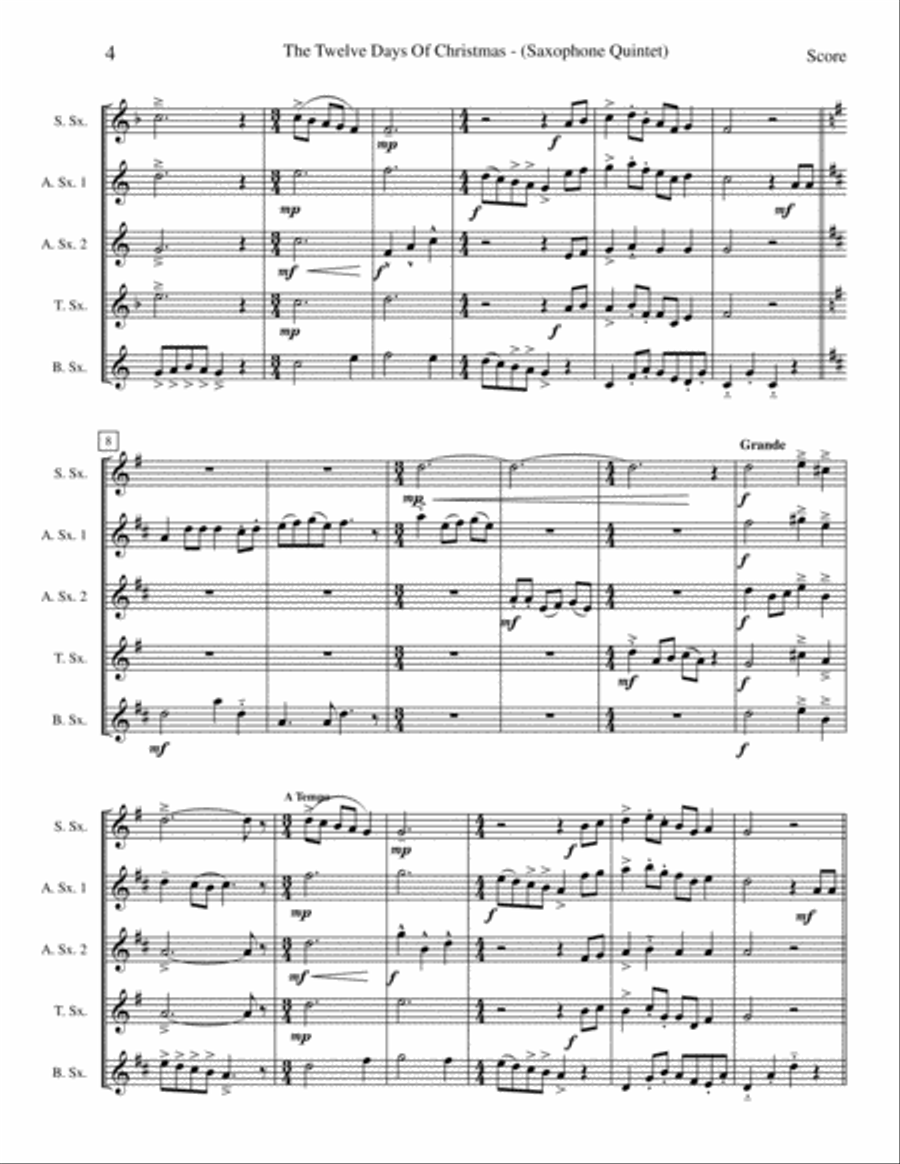 The Twelve Days Of Christmas Woodwind Quintet scores gallery preview page 5
