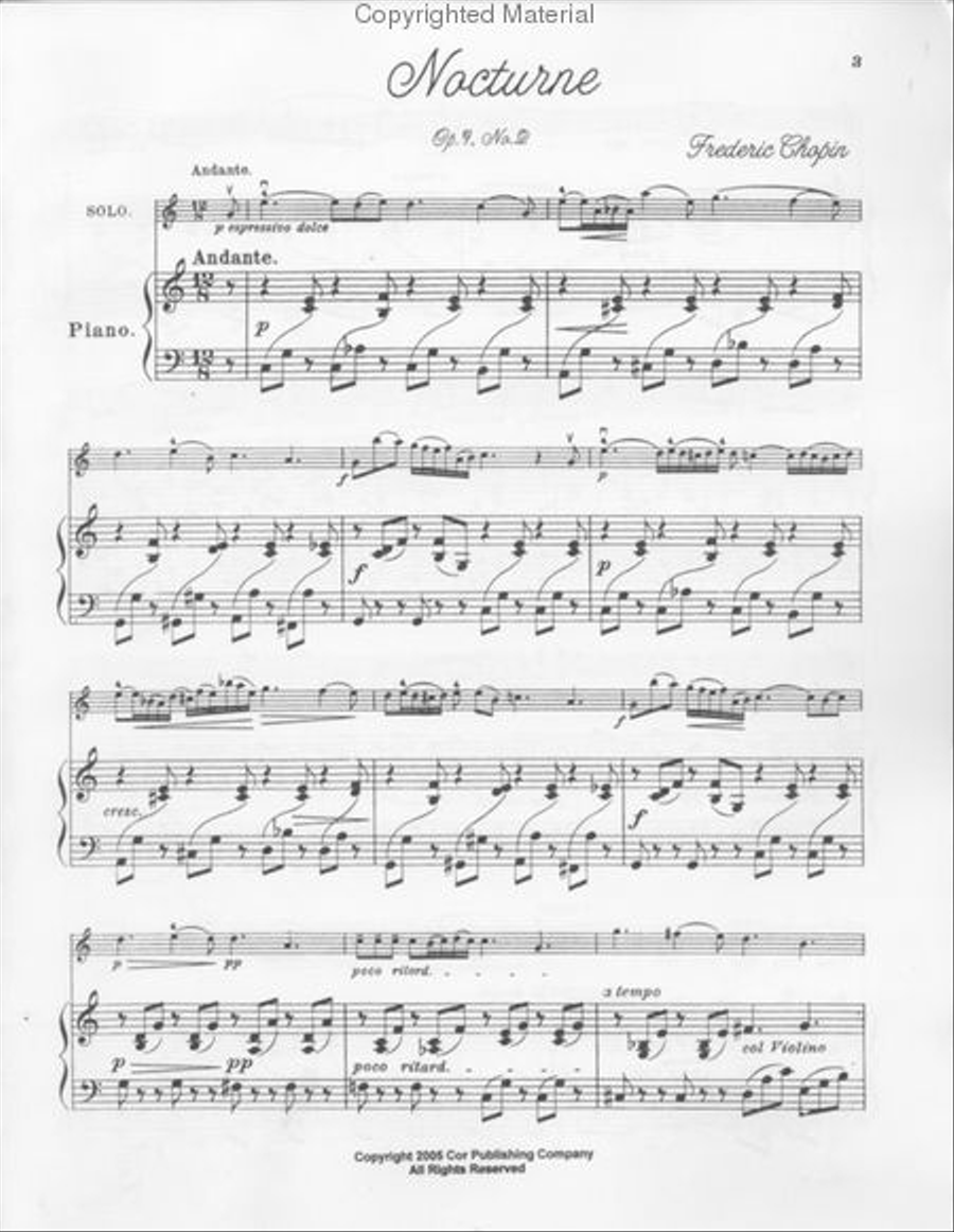 Nocturne Violin Solo scores gallery preview page 2