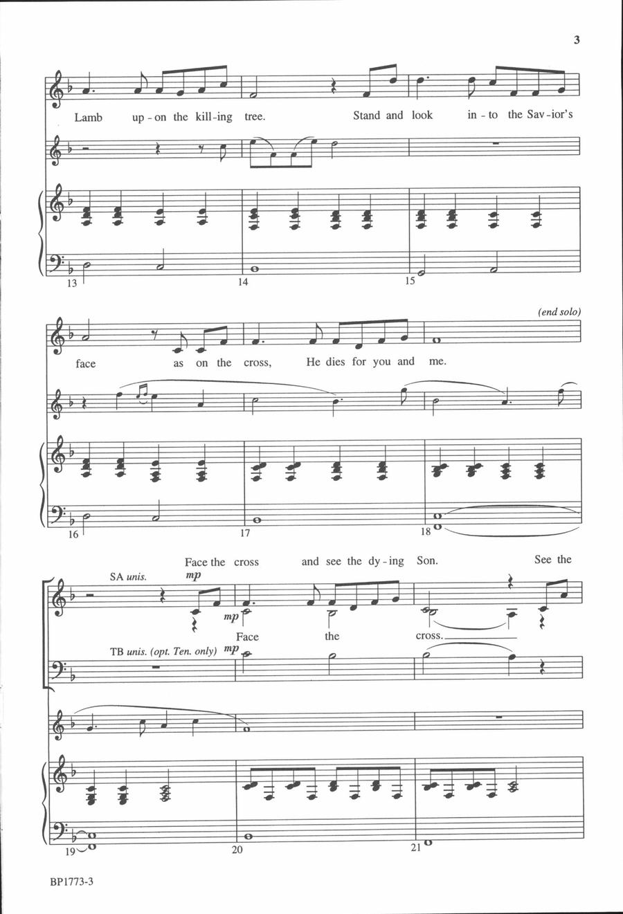 Face the Cross Face the Cross 4-Part scores gallery preview page 3