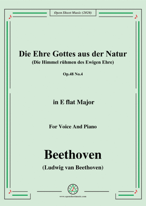 Beethoven-Die Ehre Gottes aus der Natur,in E flat Major,for Voice and Piano