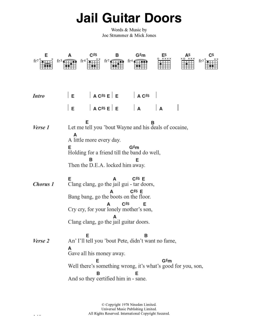 Jail Guitar Doors Electric Guitar scores gallery preview page 1