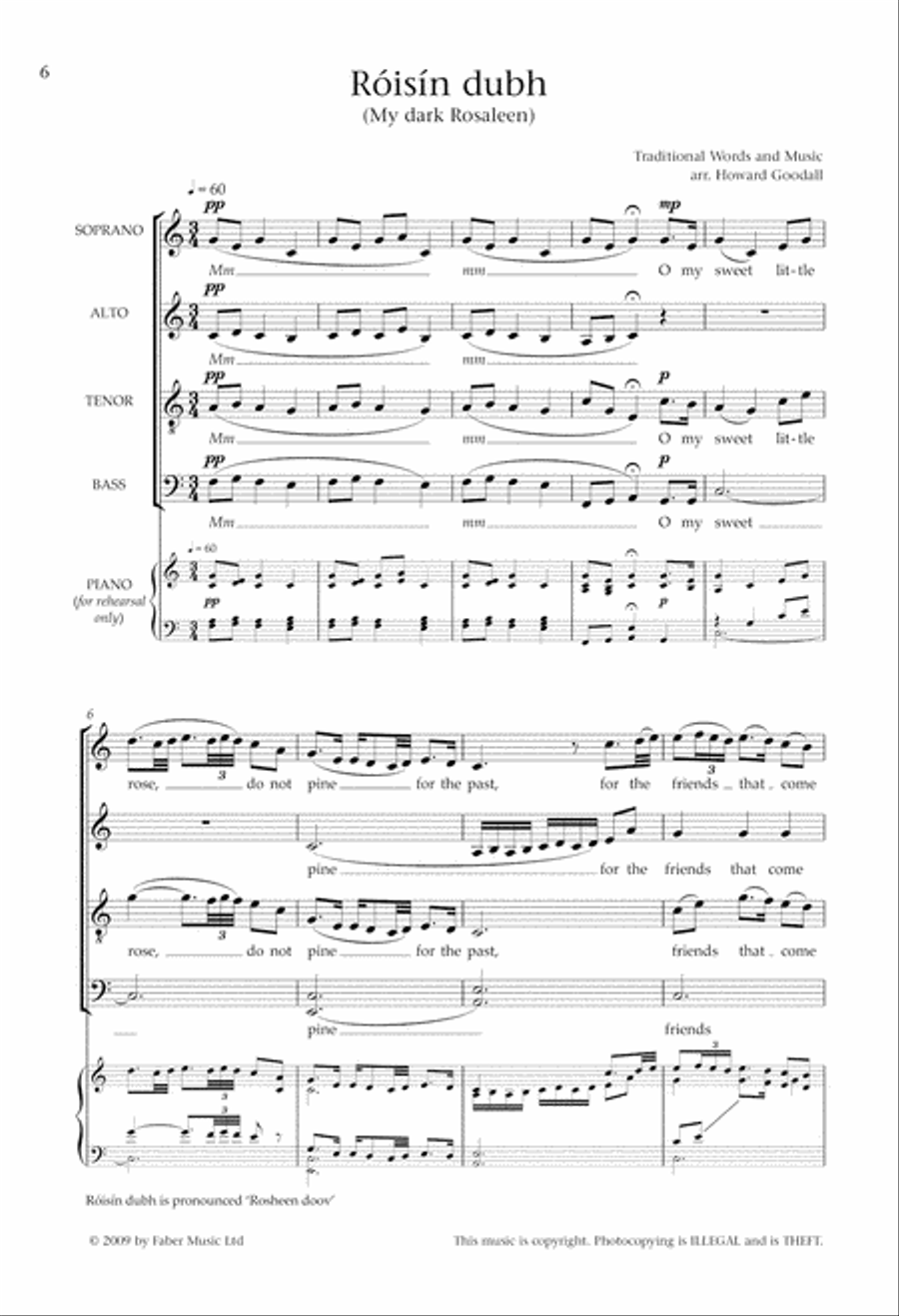 Danny Boy (Three Irish Ballads) 4-Part scores gallery preview page 6