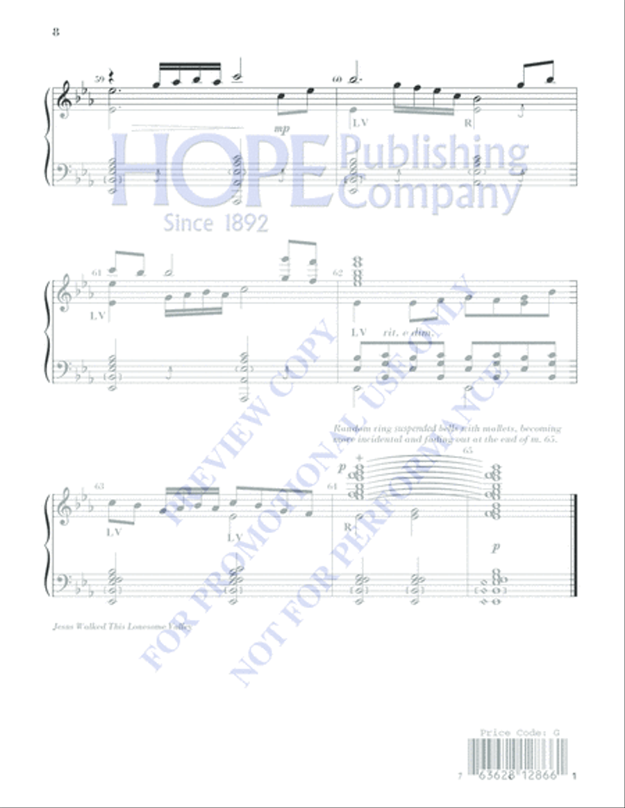 Jesus Walked This Lonesome Valley 5-Octaves scores gallery preview page 8