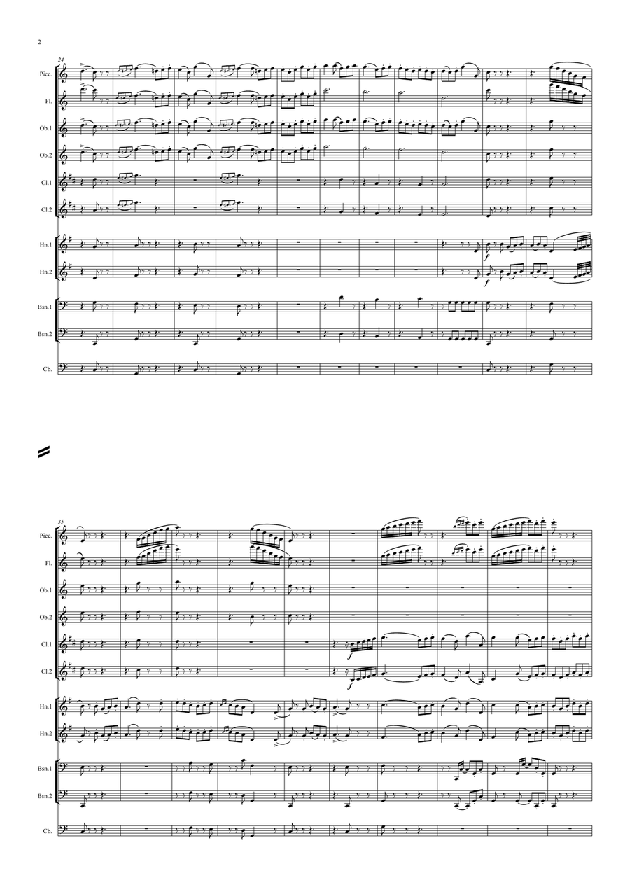 English Dances, Set 2, Op. 33: No. 2. Con Brio Large Ensemble scores gallery preview page 2