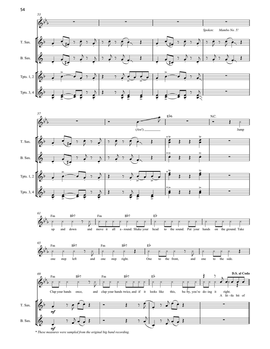 Mambo No. 5 (A Little Bit Of...) (Horn Section) Saxophone scores gallery preview page 4