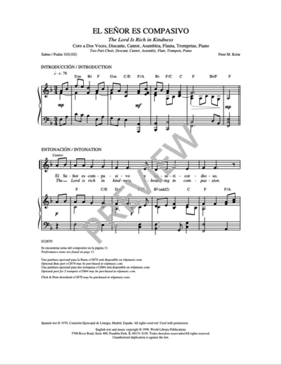 El Señor Es Compasivo (Salmo 103) 2-Part scores gallery preview page 5