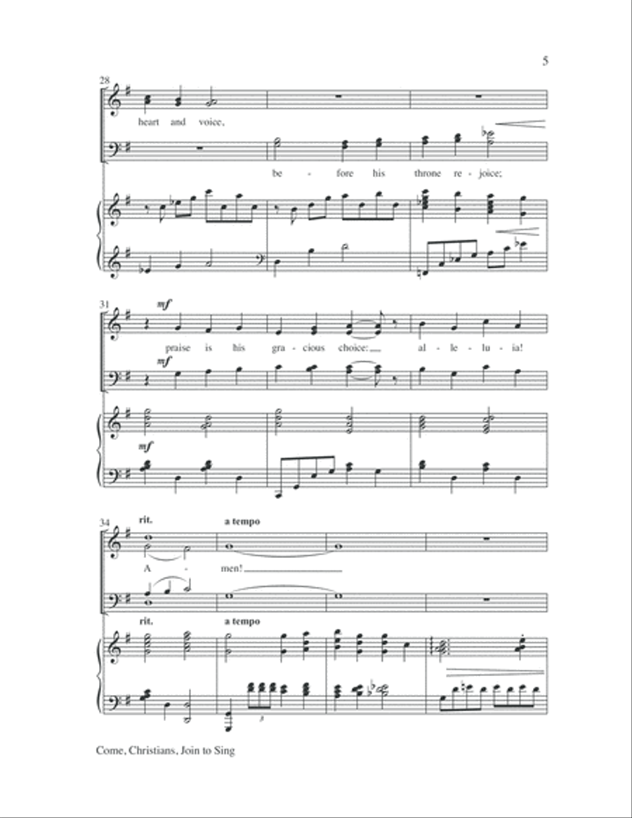 Come, Christians, Join to Sing 4-Part scores gallery preview page 6