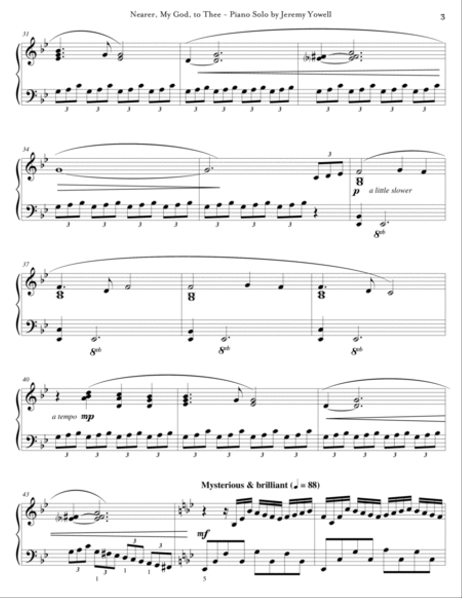 Nearer, My God, to Thee Piano Solo scores gallery preview page 3