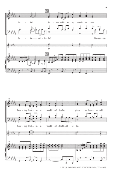 Let Us Talents And Tongues Employ (arr. John Leavitt) by Jamaican Folk Song 4-Part - Digital Sheet Music