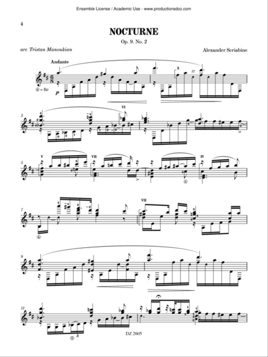 Prélude et nocturne Classical Guitar scores gallery preview page 4