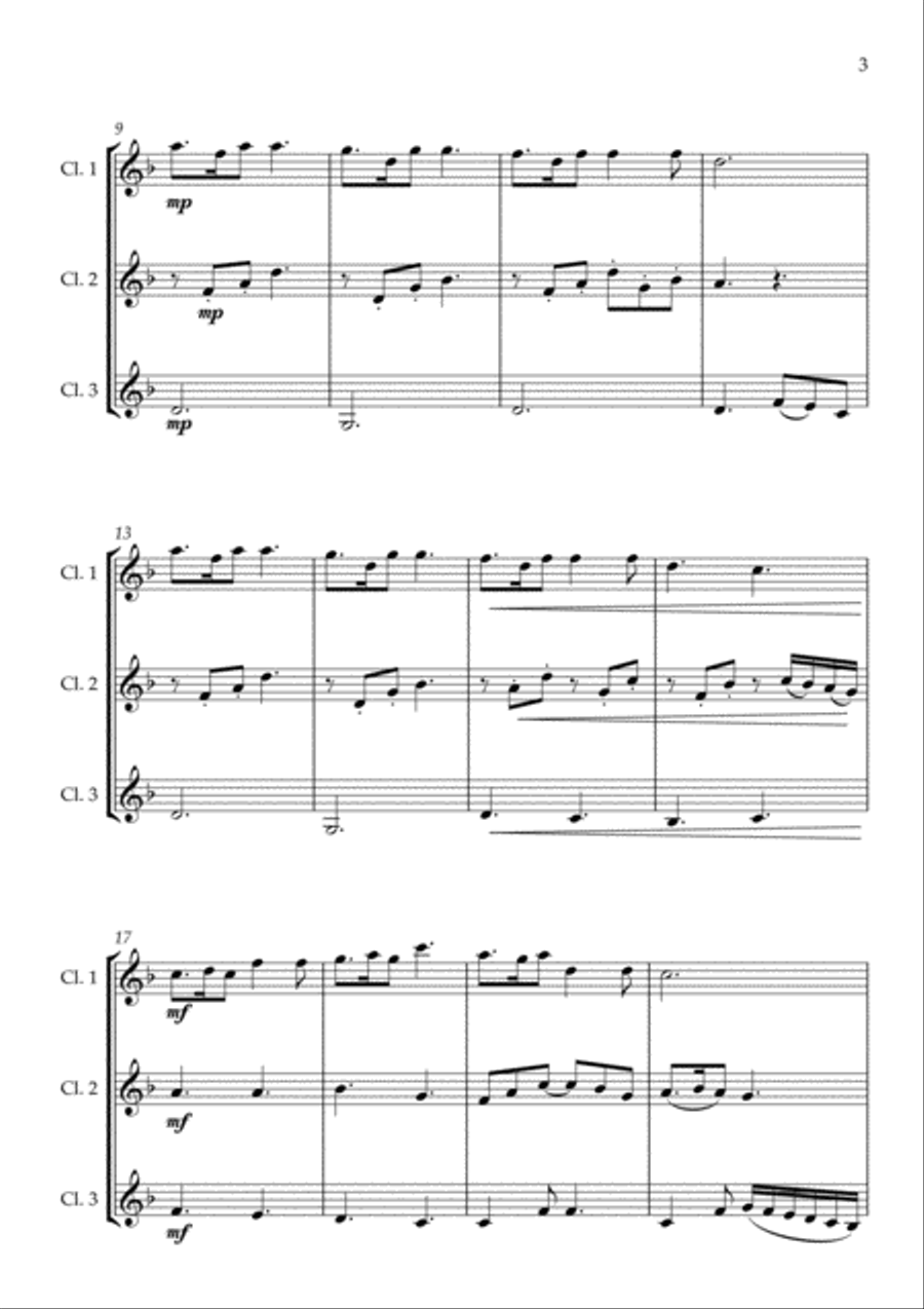 The Skye Boat Song (Theme from 'Outlander') for Clarinet Trio Clarinet Trio scores gallery preview page 3