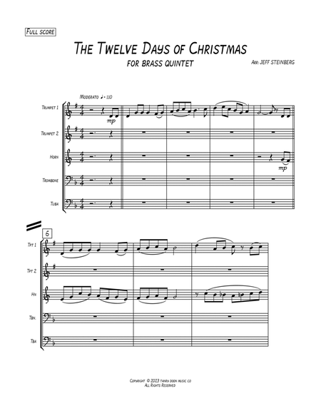 THE TWELVE DAYS OF CHRISTMAS For Brass Quintet image number null