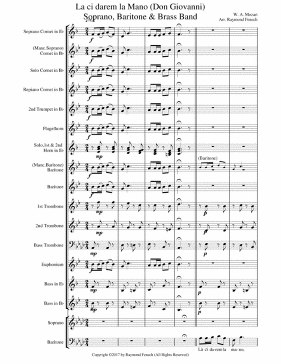 La Ci darem La Mano - From Don Giovanni - W.A.Mozart - For Soprano, Baritone and Brass Band image number null