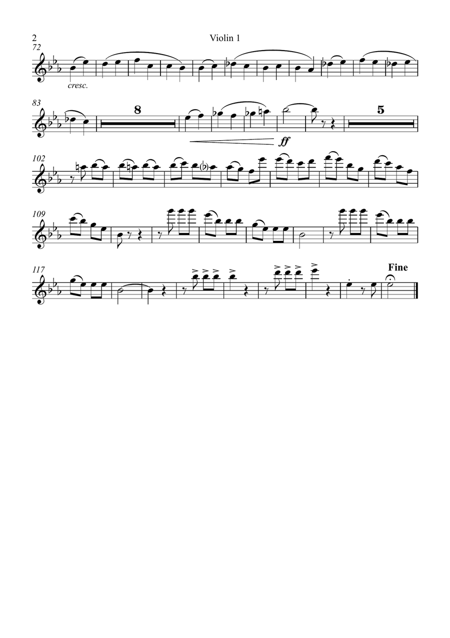 Beethovens 5th Symphony - 1st Movement - String Quartet String Quartet scores gallery preview page 5
