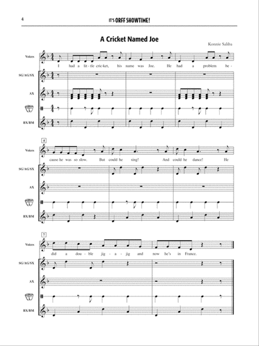 It's Orff Showtime! It's Orff Showtime! Classroom Materials scores gallery preview page 4