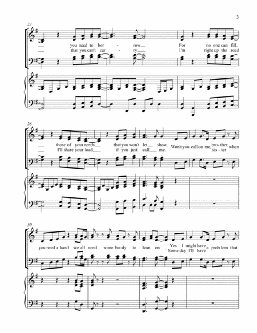 Lean On Me Lean On Me 4-Part scores gallery preview page 3