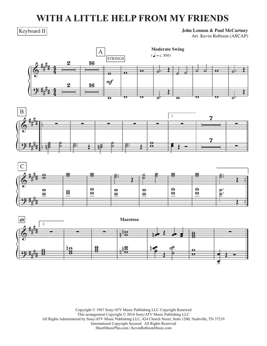 With A Little Help From My Friends Small Ensemble scores gallery preview page 1