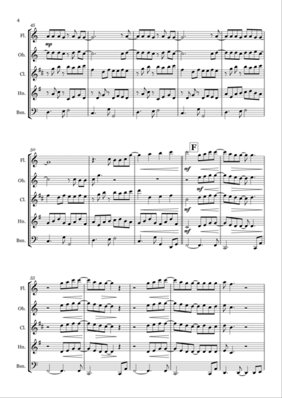 When The Stars Go Blue Woodwind Quintet scores gallery preview page 4