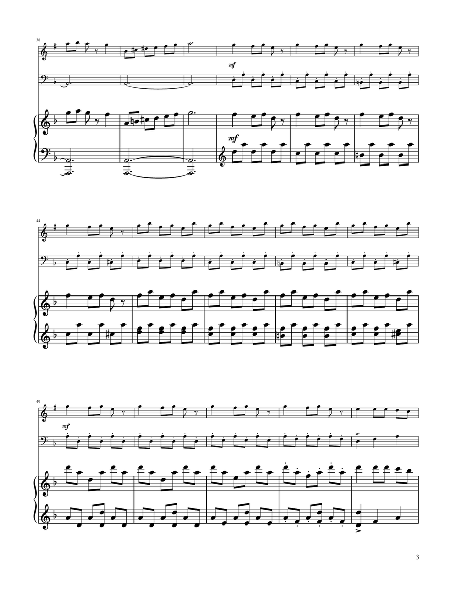 Carol of The Bells - Trumpet and Trombone Duet Brass Duet scores gallery preview page 3