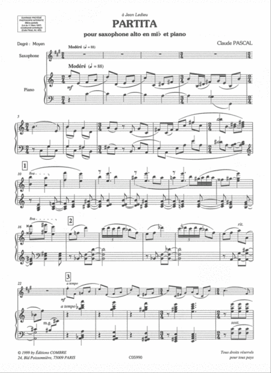 Partita Alto Saxophone scores gallery preview page 2