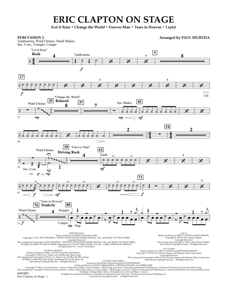Eric Clapton on Stage - Percussion 2 Concert Band scores gallery preview page 1