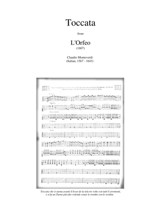 TOCCATA (fanfare) from L'ORFEO by Monteverdi - brass ensemble with opt. percussion - score & parts