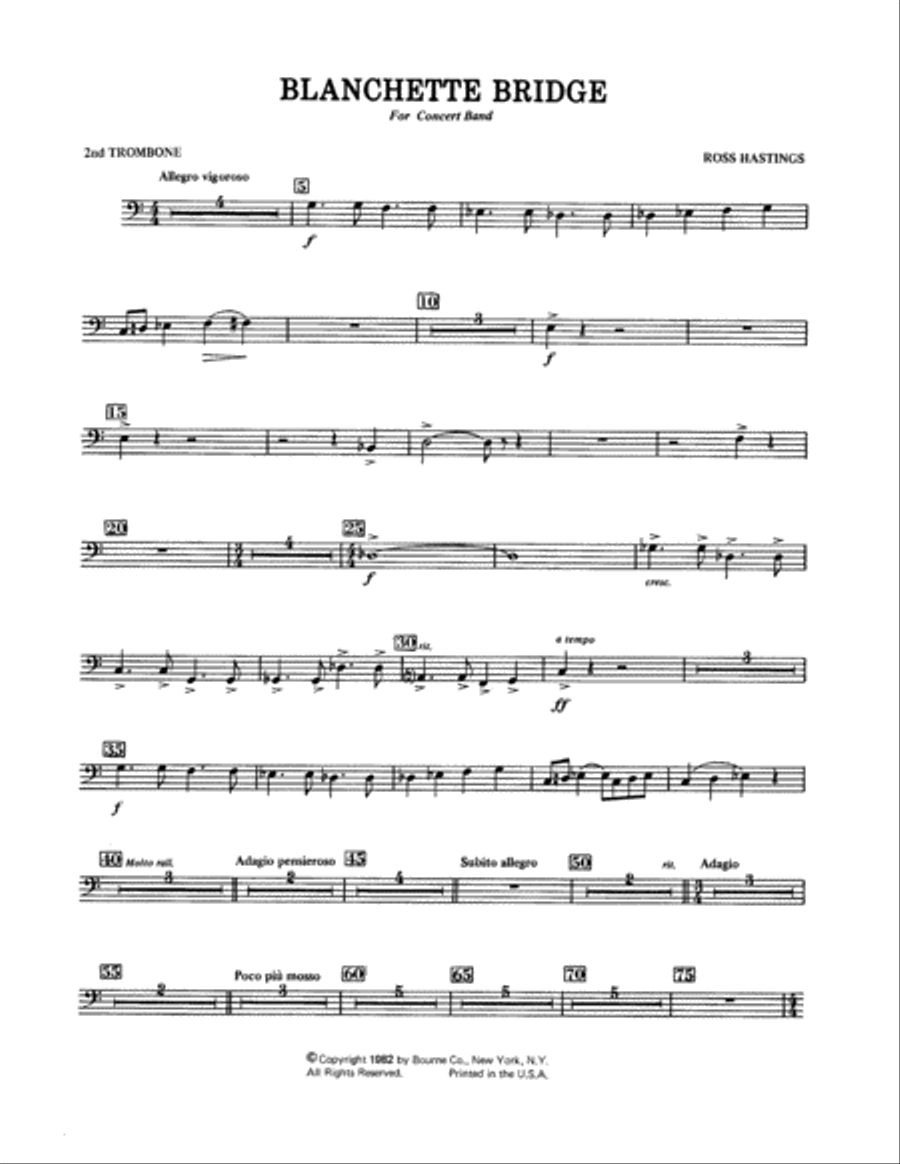 Blanchette Bridge - 2nd Trombone Concert Band scores gallery preview page 1