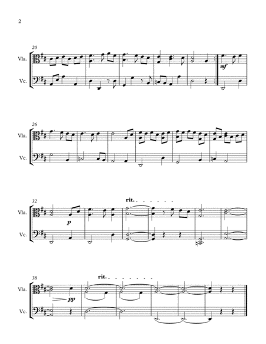 A Simple Air (for Viola and Cello) String Duet scores gallery preview page 2