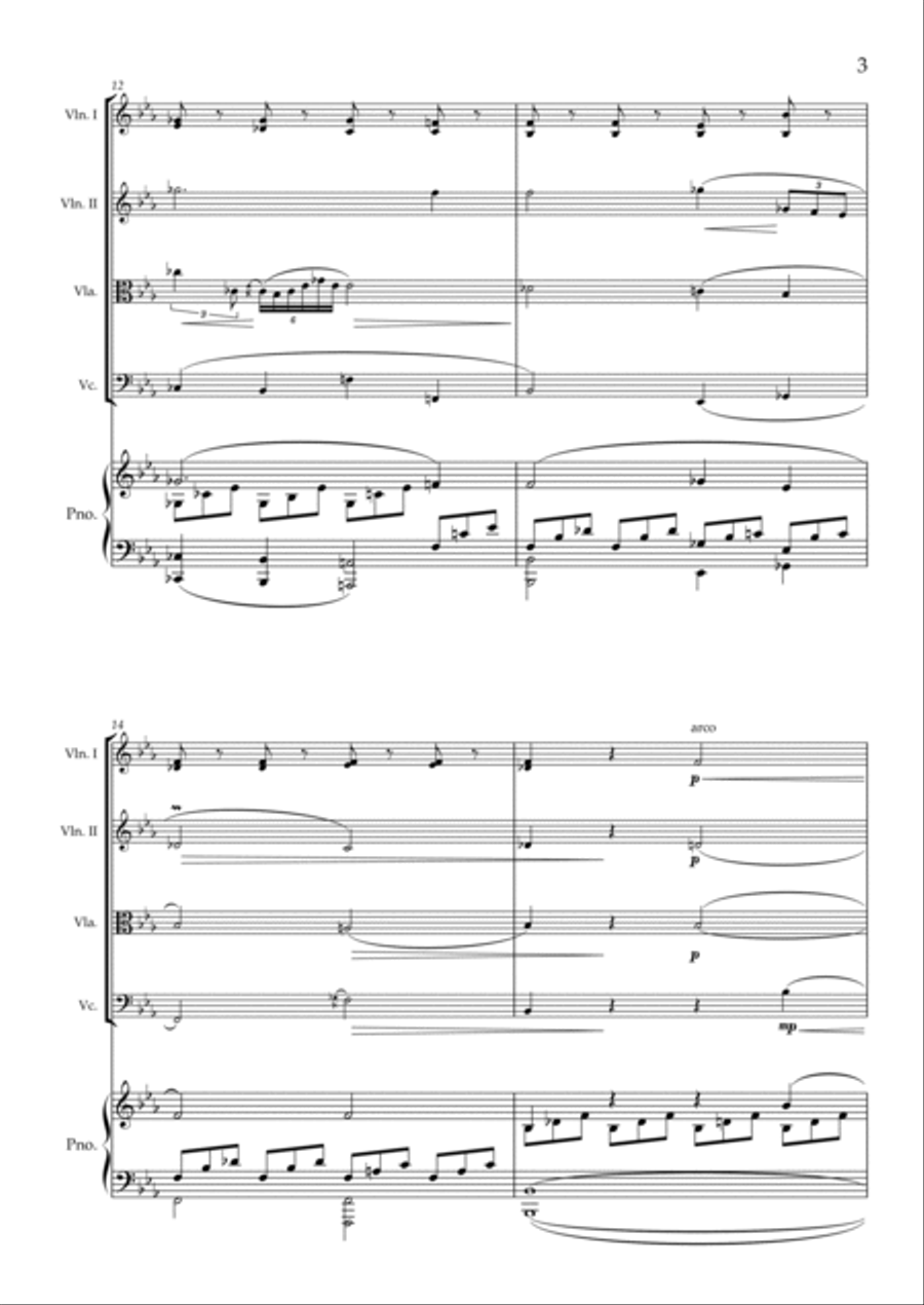 Sonata quasi una Fantasia (arrangement for Piano Quintet) Piano Quintet scores gallery preview page 4