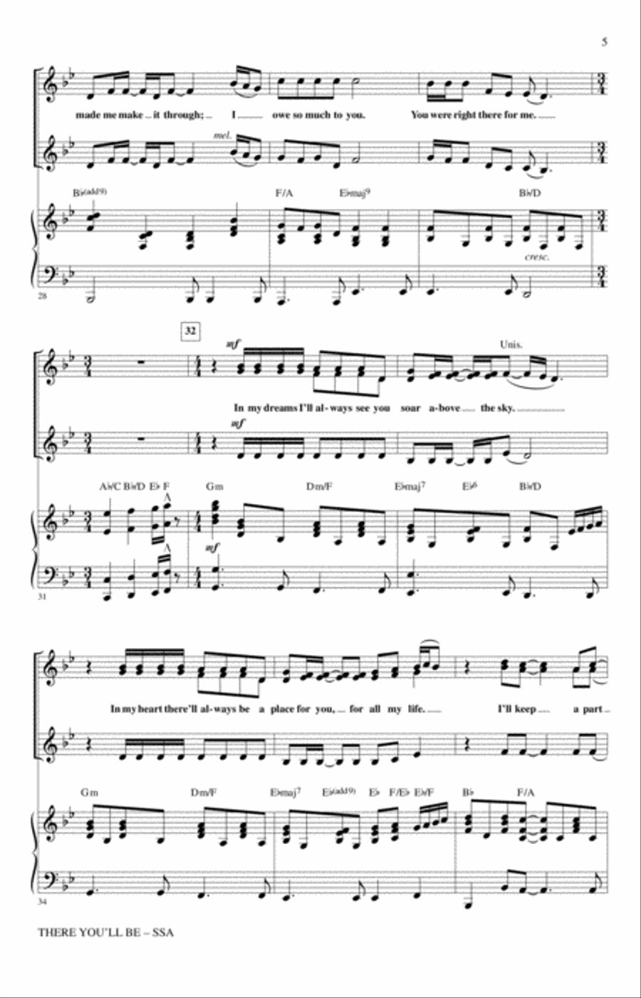 There You'll Be (from Pearl Harbor) (arr. Mac Huff) SSA scores gallery preview page 4