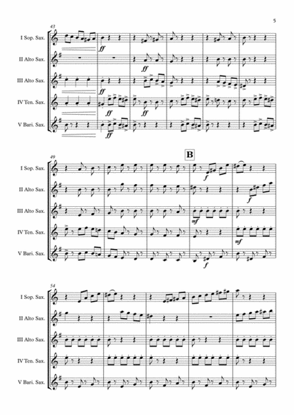 "Fandango" (Amadeo Vives) Saxophone Quintet arr. Adrian Wagner image number null