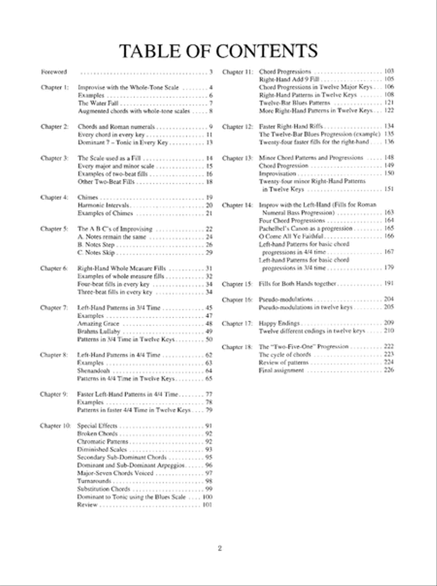 Complete Improvisation, Fills & Chord Progressions Book Piano Method scores gallery preview page 3