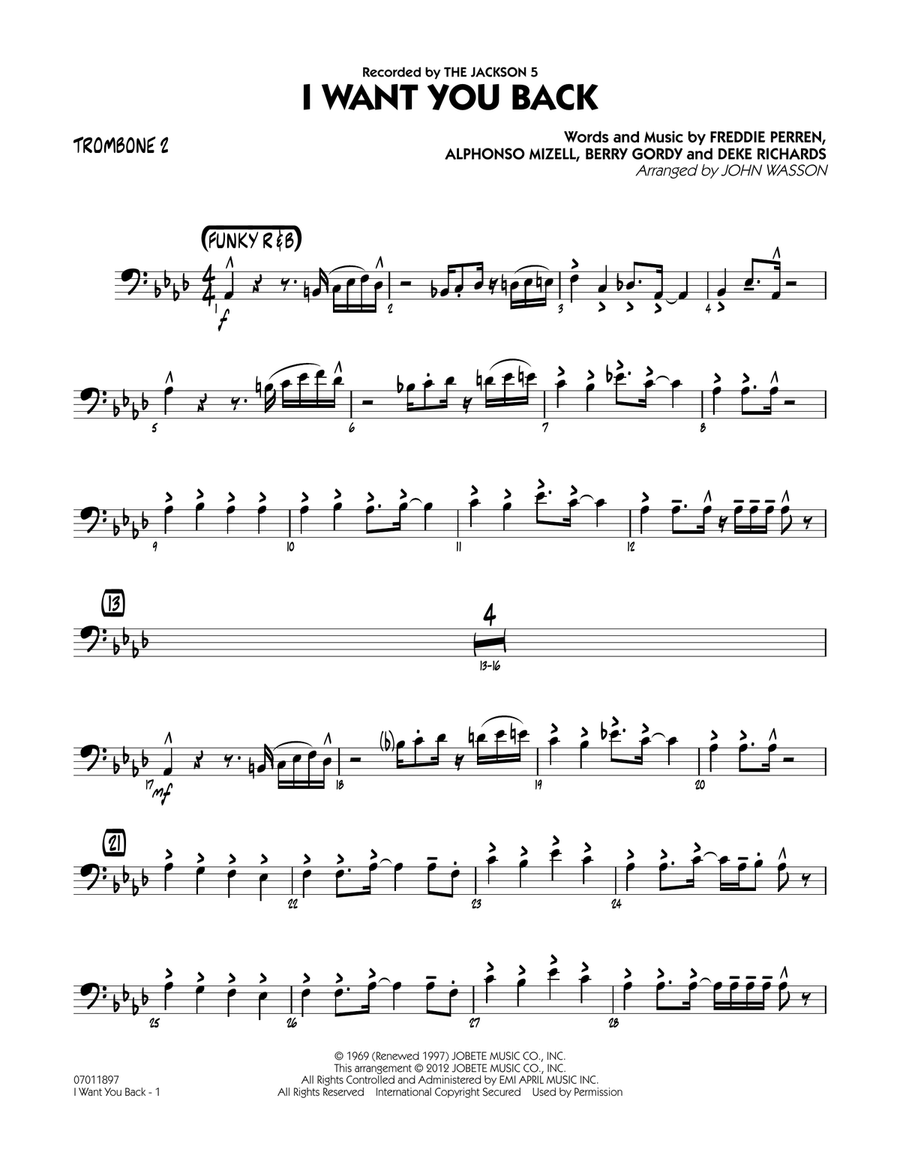 I Want You Back - Trombone 2