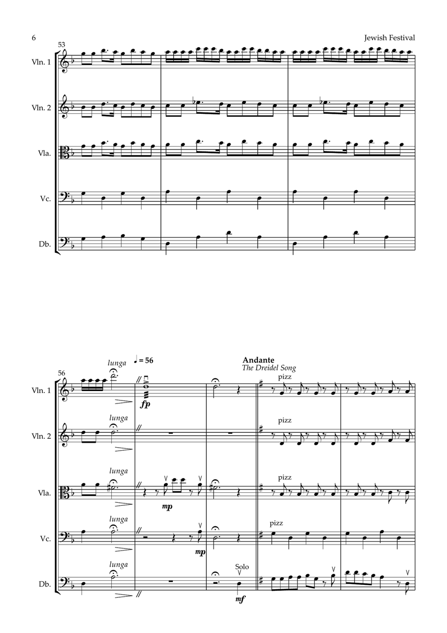 Jewish Festival (for String Orchestra/Quintet) String Orchestra scores gallery preview page 6