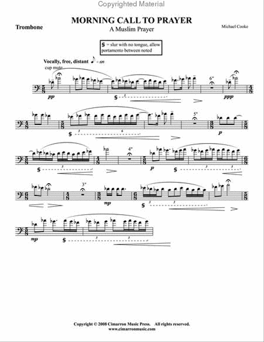 Morning Call to Prayer Morning Call to Prayer Trombone Solo scores gallery preview page 2