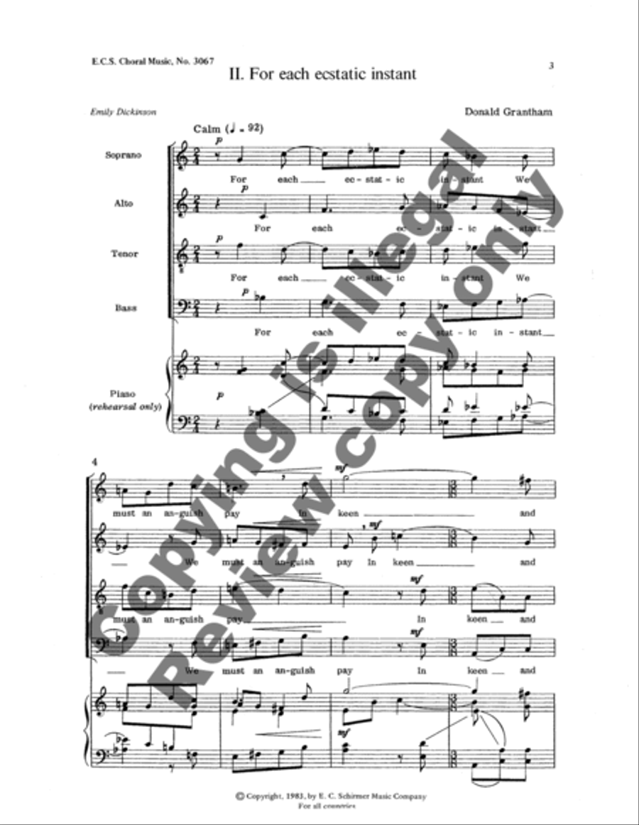 Dickinson Settings: For Each Ecstatic Instant 4-Part scores gallery preview page 5